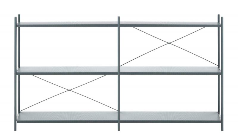 Graues Punctual Regal von Ferm Living, 2x3 Fächer, minimalistisches Design, modernes Bücherregal.