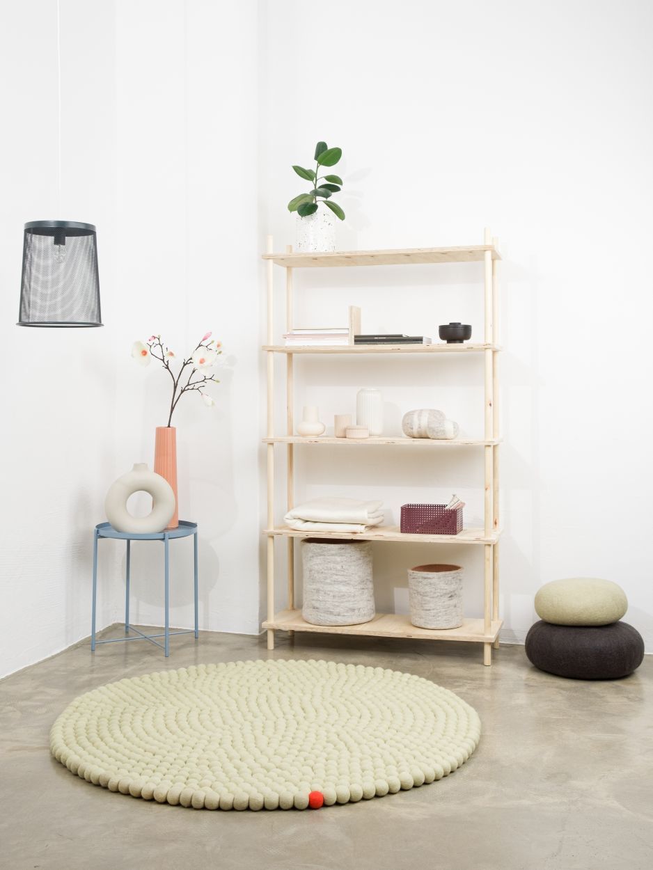 Big One rond viltkleed Ø 300 cm myfelt groenbeige