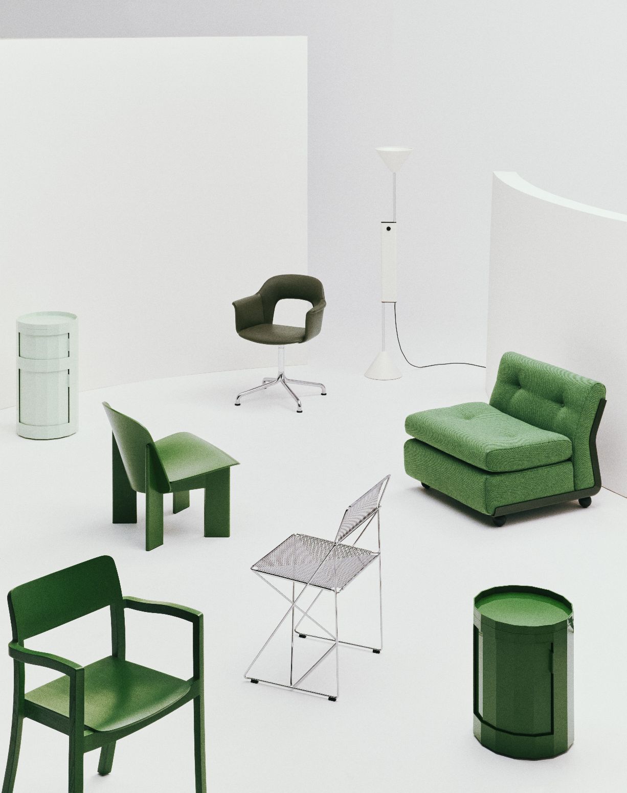 Layout fauteuil 264 met armleuningen van Hay