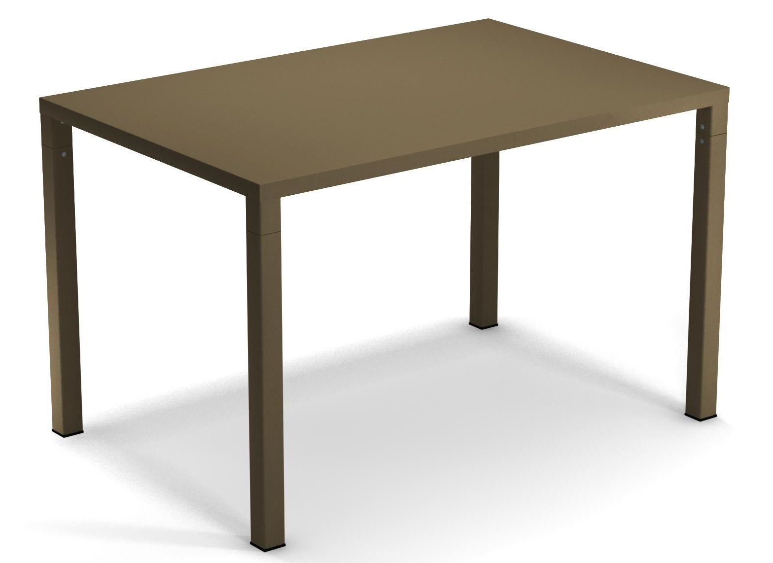Nova Tisch Outdoor von Emu, rechteckiger Gartentisch in Taupe mit minimalistischem Design für den Außenbereich.