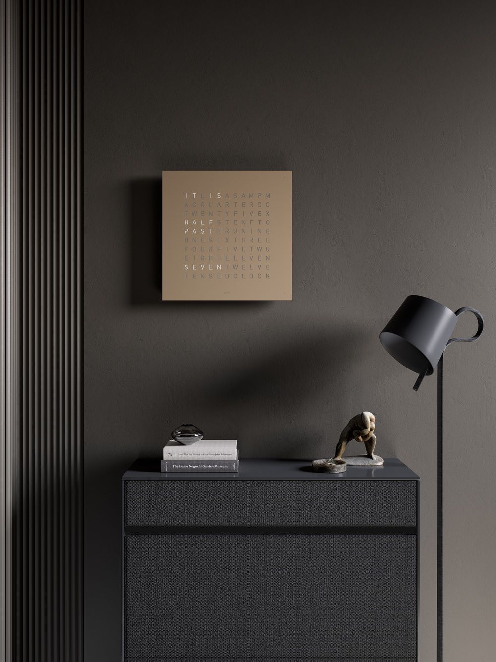 Earth 45 Steel Series Wandklok / Tijdsobject Duits QLOCKTWO