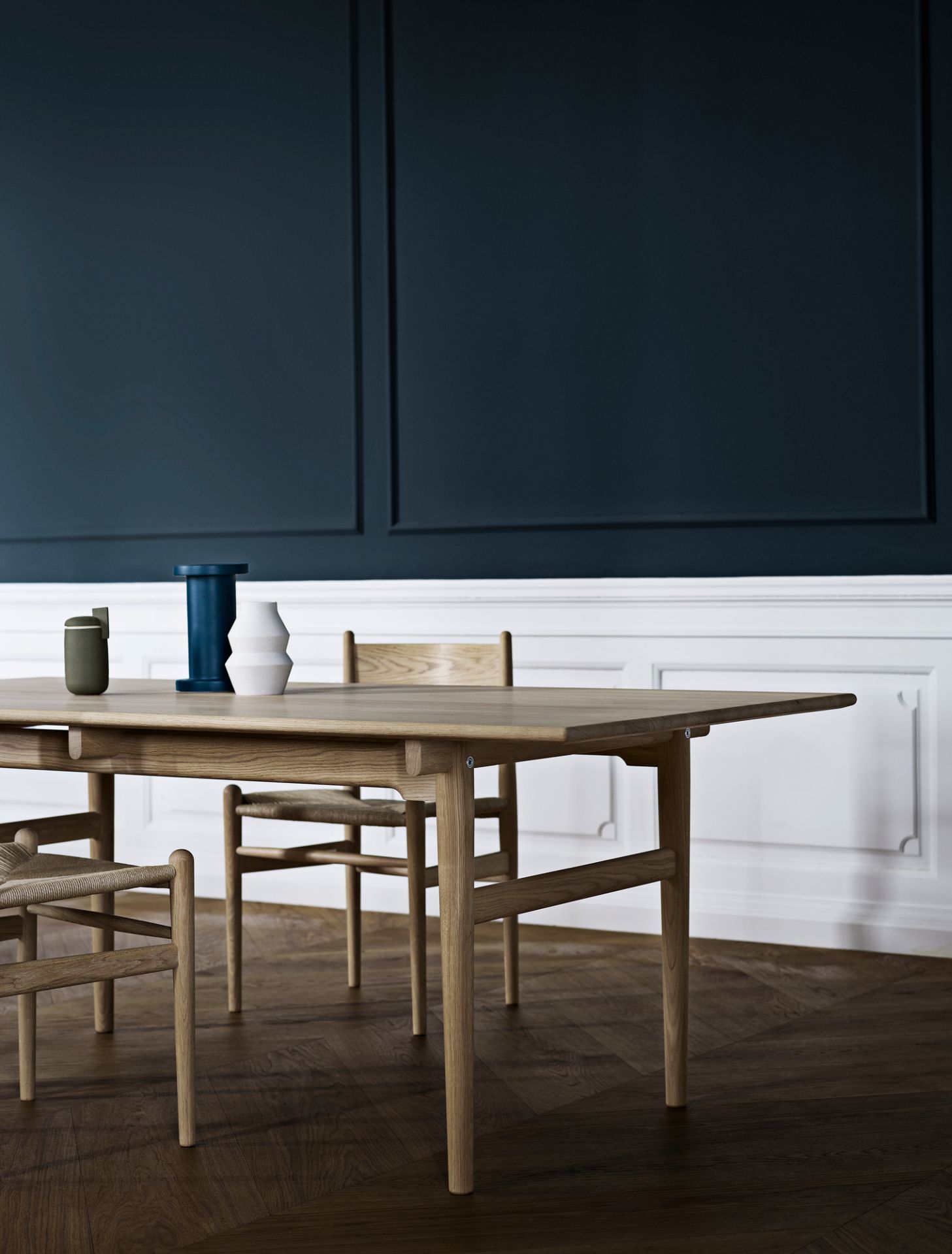 CH36 Stuhl von Carl Hansen & Søn aus Buche mit rotem Geflecht. Naturfarben.