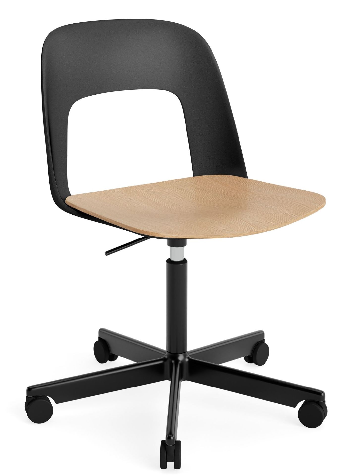 Layout Side Chair 142 stoel met vijfpoot en draaivoet van Hay