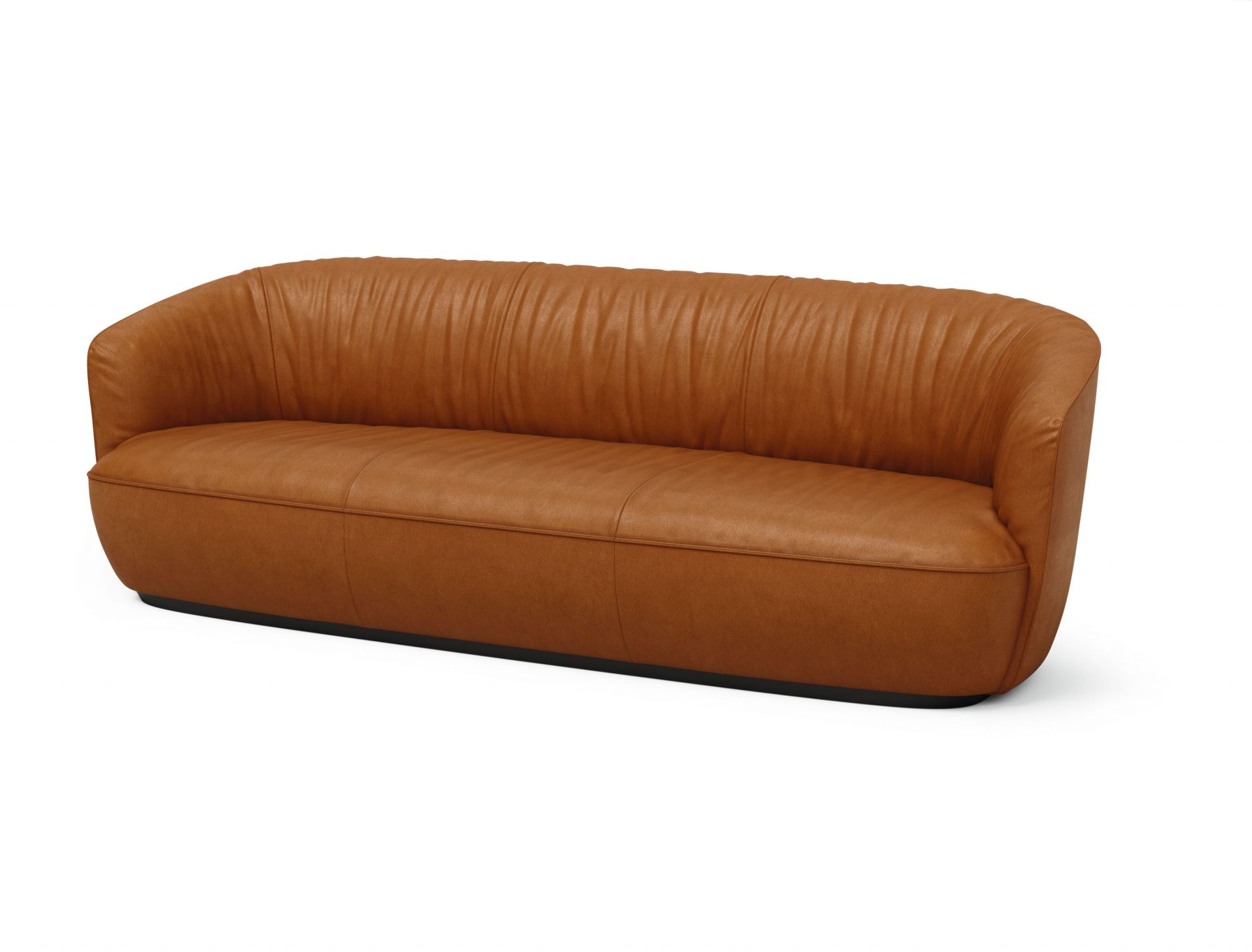 Ishino Sofa von Walter Knoll, modernes Ledersofa in Cognacbraun für Wohnzimmer und Lounge.