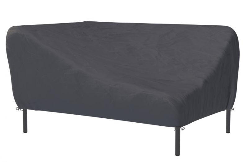 Graue Abdeckhaube für Level Ecksofa, schützt Gartenmöbel vor Witterungseinflüssen. Outdoor Schutzhülle.