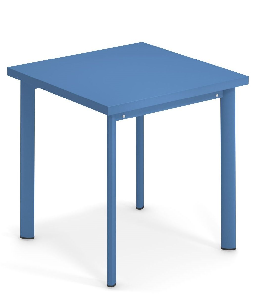 Blauer Star Tisch Outdoor von Emu, quadratisch, Metall, ideal für Garten, Terrasse und Balkon.