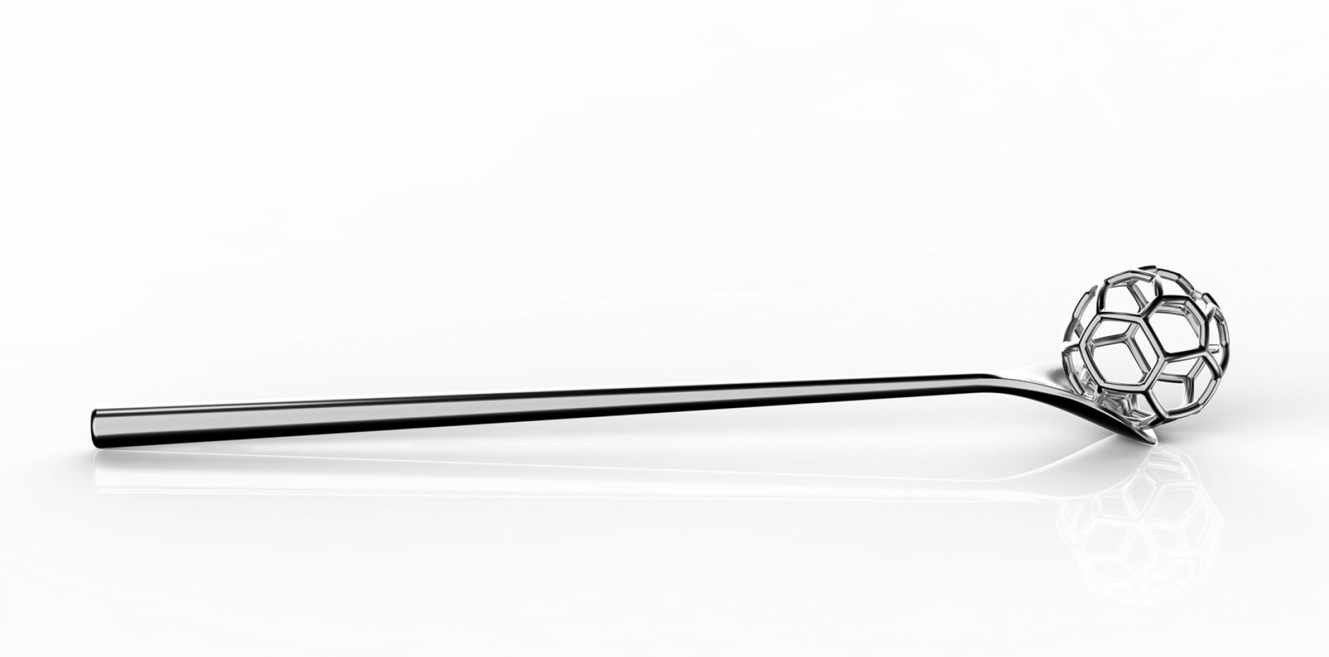 Alessi Acacia Honig Löffel MMI28 aus Edelstahl mit Wabenstruktur für stilvolles Servieren von Honig.