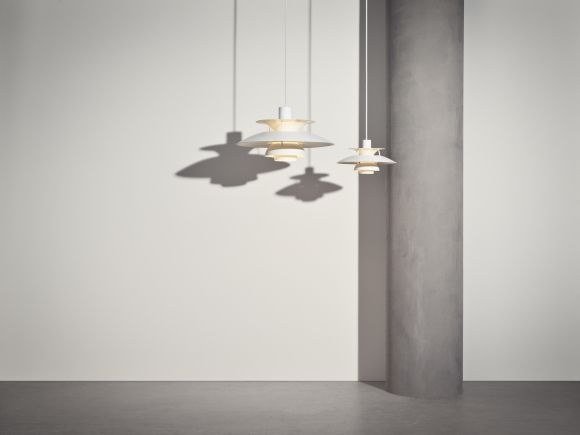 PH 5 Mini monochrome hanglamp van Louis Poulsen in Pale Pewter