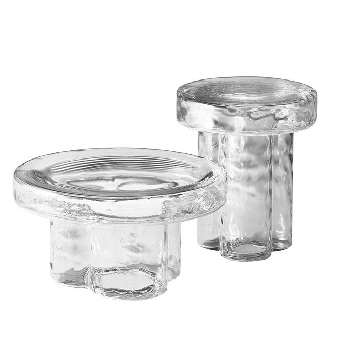 Soda bijzettafel Miniforms B 38 x D 38 x H 45 cm / Transparent Murano-glas