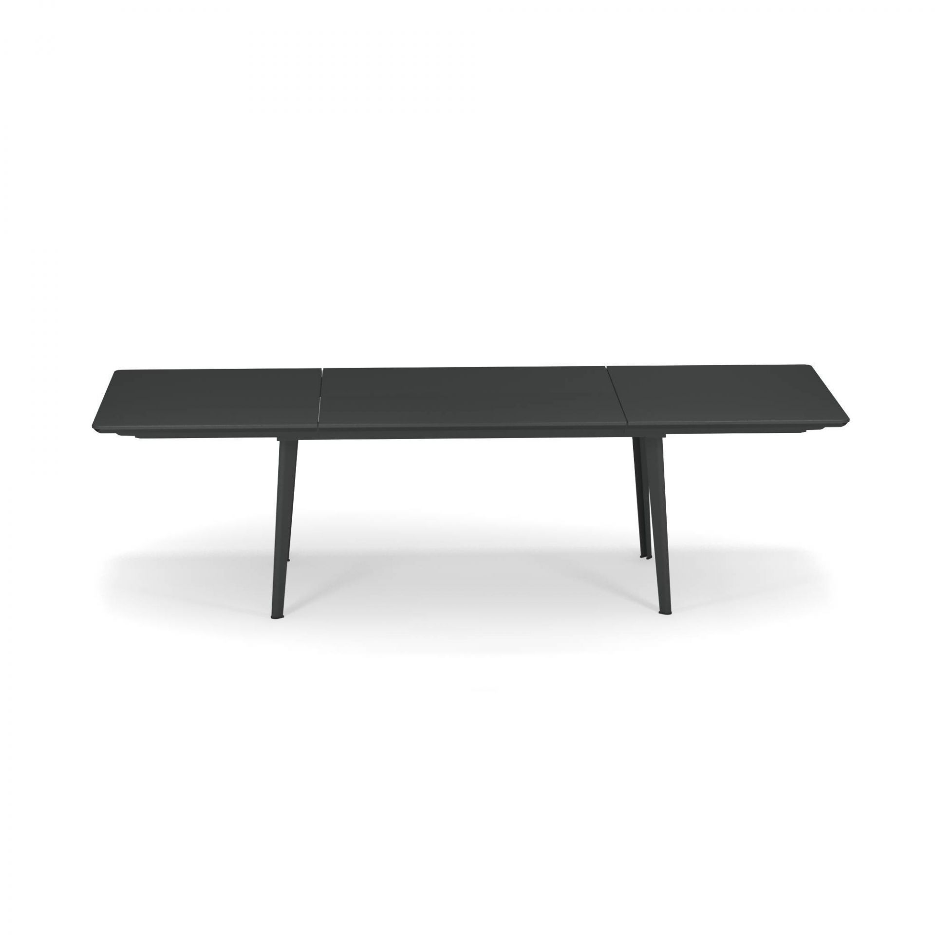 Draufsicht des grauen Plus4 Outdoor Ausziehtisch Emu, ideal für Garten und Terrasse.