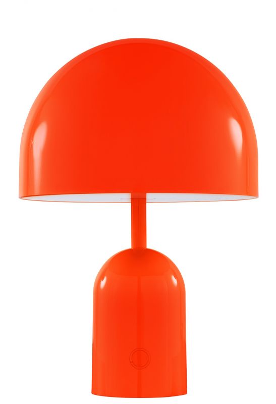 Orangefarbene Bell Portable LED Tischleuchte von Tom Dixon, kabellose Akkuleuchte für den Innenbereich.