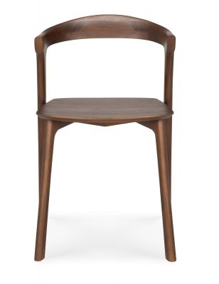 Bok Stuhl aus Teakholz, dunkelbraun lackiert, von Ethnicraft. Holzstuhl mit Armlehne.