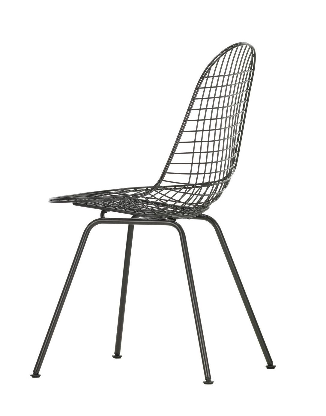DKX Wire Chair von Vitra, ein ungepolsterter Design Stuhl mit schwarzem Drahtgestell und vier Beinen.