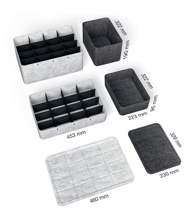 USM Haller Inos diepe box met dienblad