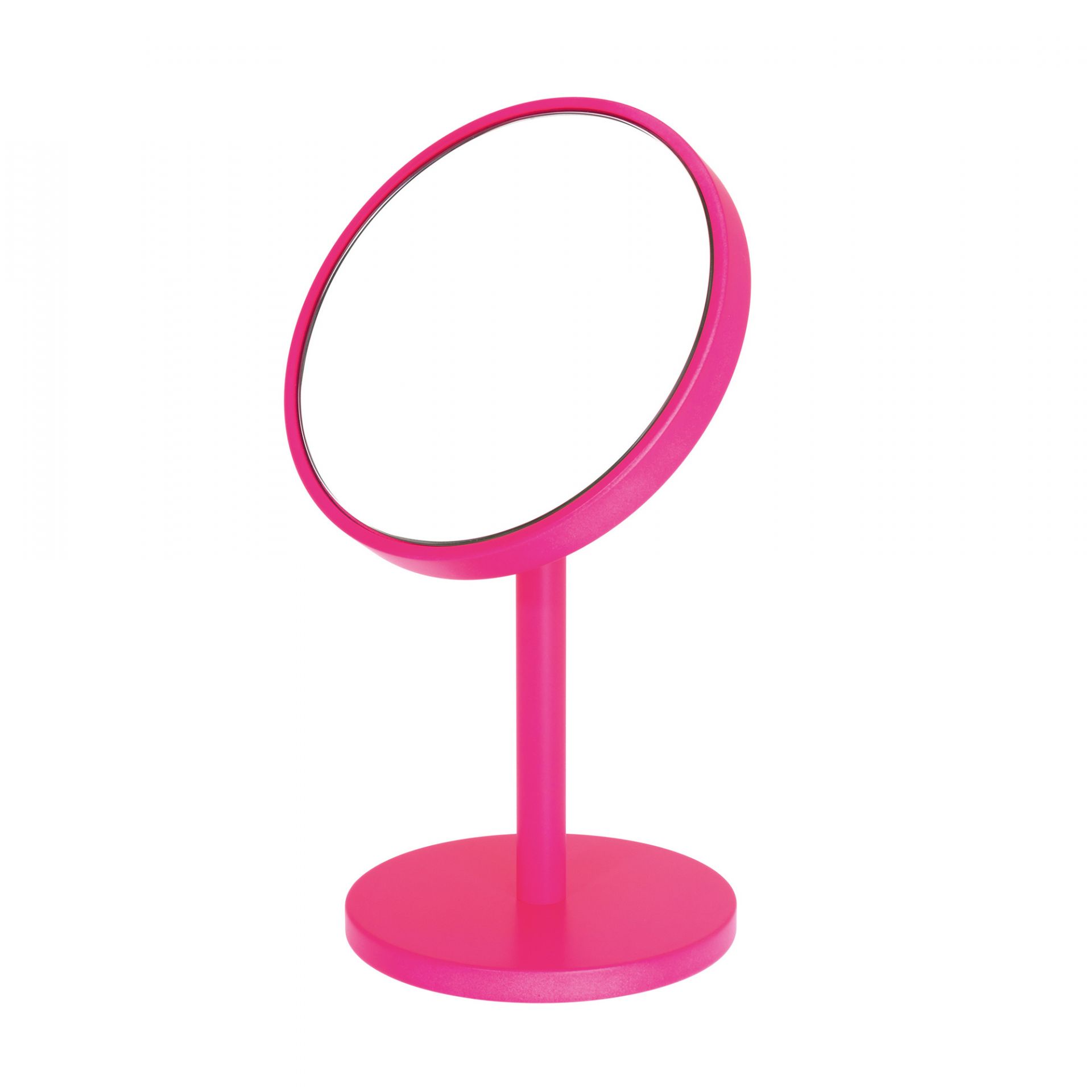 Pinker Schönbuch Kosmetikspiegel für Badezimmer oder Schminktisch, runder Standspiegel für Make-up und Beauty.