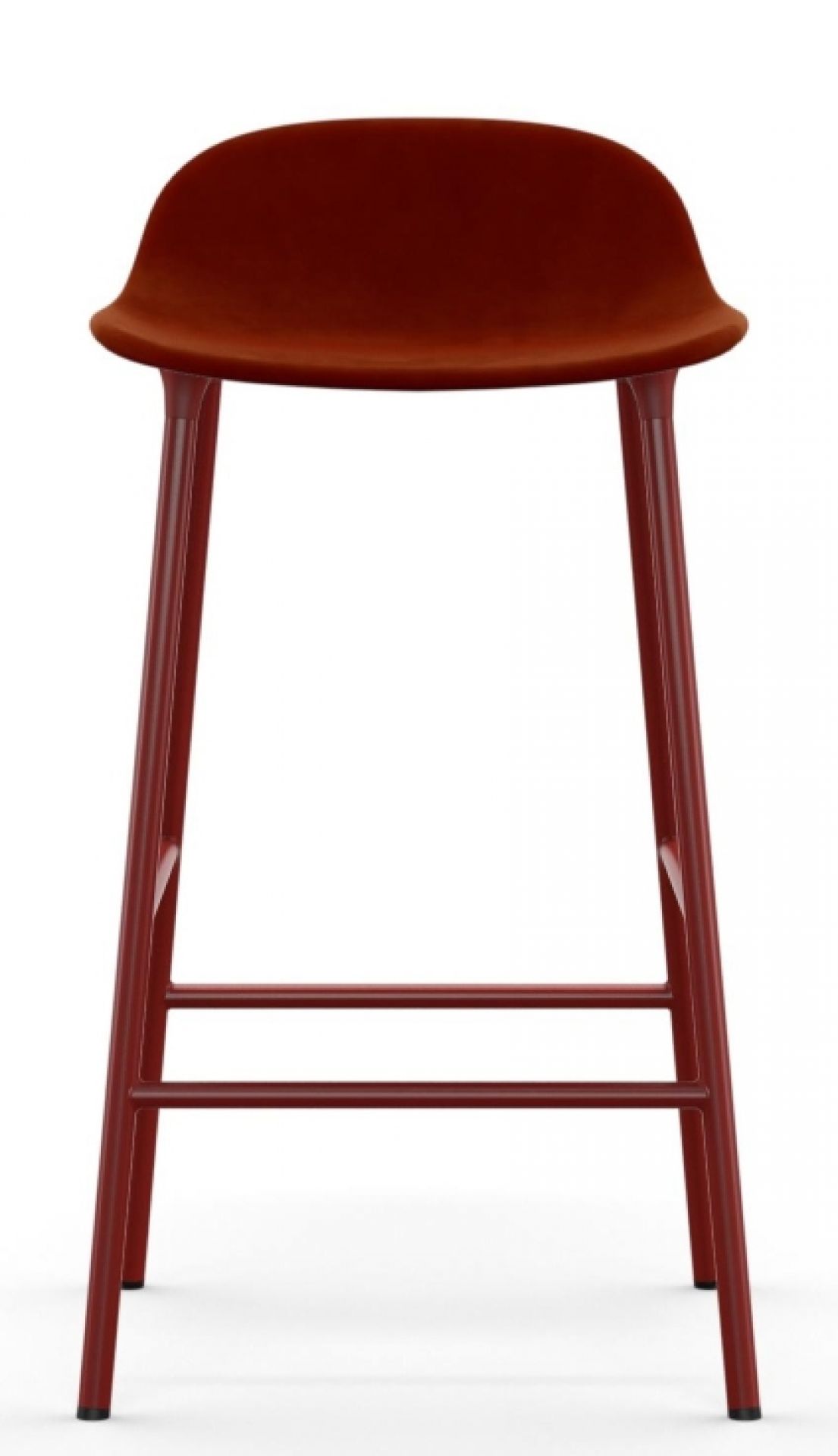Normann Copenhagen Form Barhocker, H 65 cm, Stahl, gepolstert, in Bordeauxrot, modernes Design für Küche und Bar.