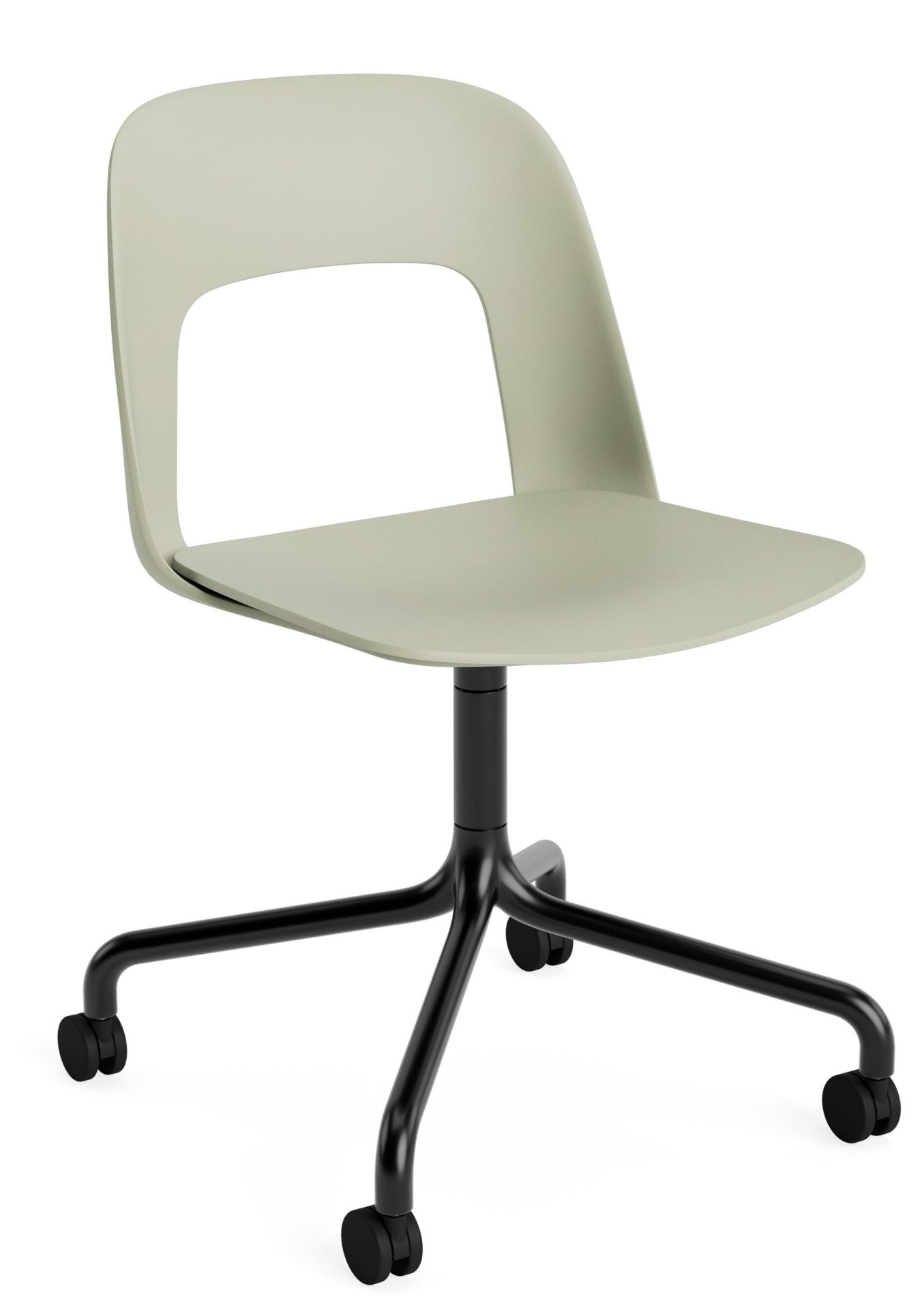 Lay-out Side Chair 161, draaistoel met vier poten van Hay