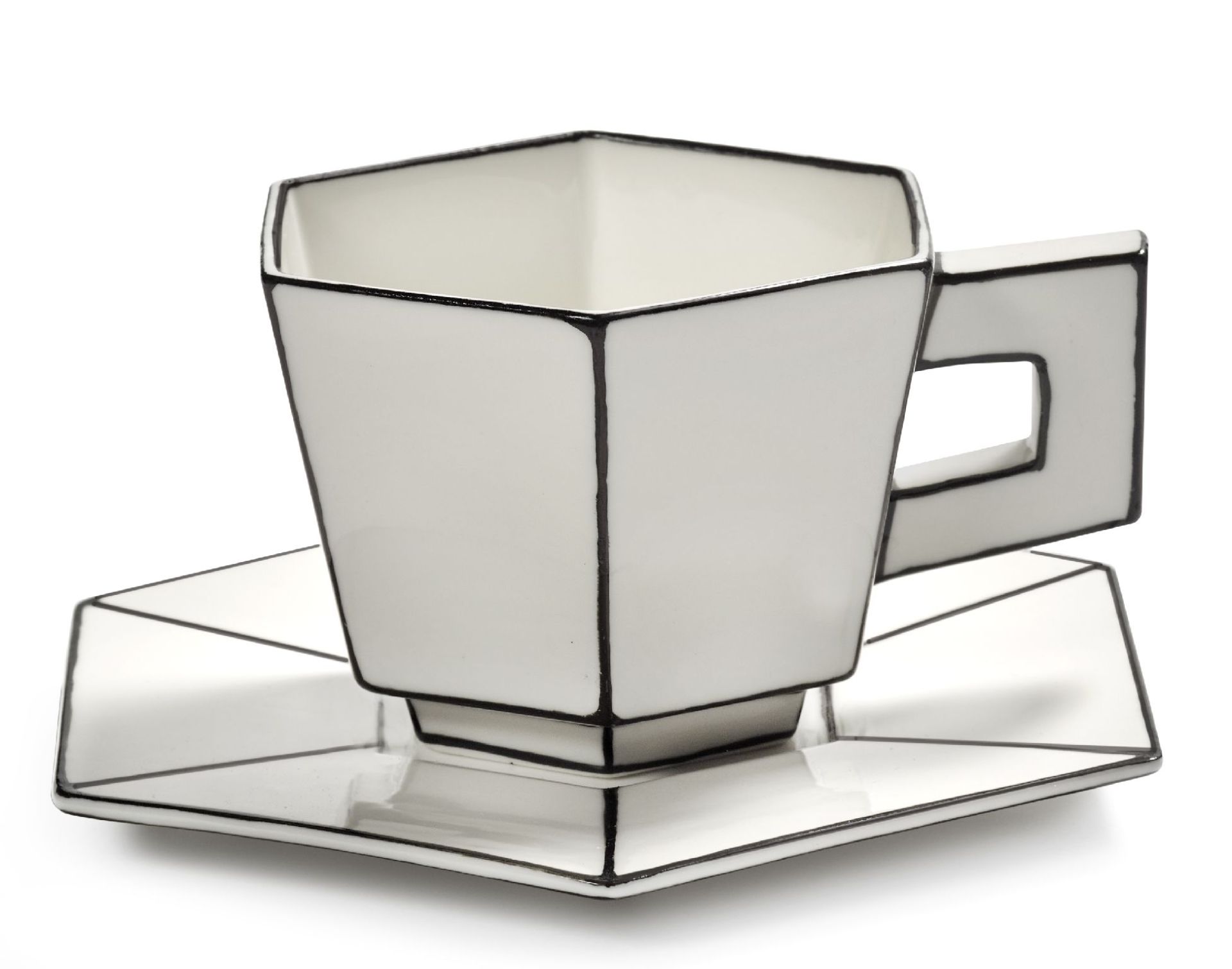 Capuccino-kopje wit/zwart Carte Blanche Serax  