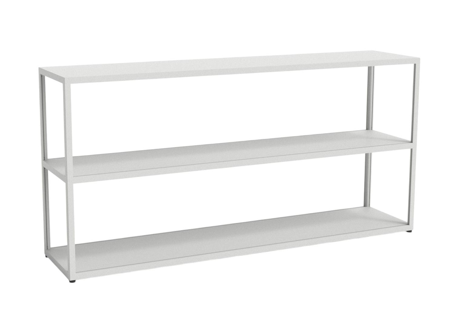 Weißes New Order Sideboard von Hay mit drei Regalböden und minimalistischem Design.