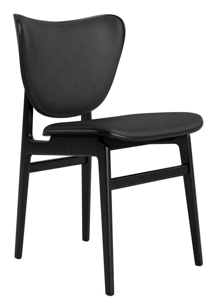 Schwarzer Elephant Dining Chair Stuhl von NORR11, vollgepolstert, aus Holz, moderne Sitzgelegenheit für Esszimmer und Wohnbereich.