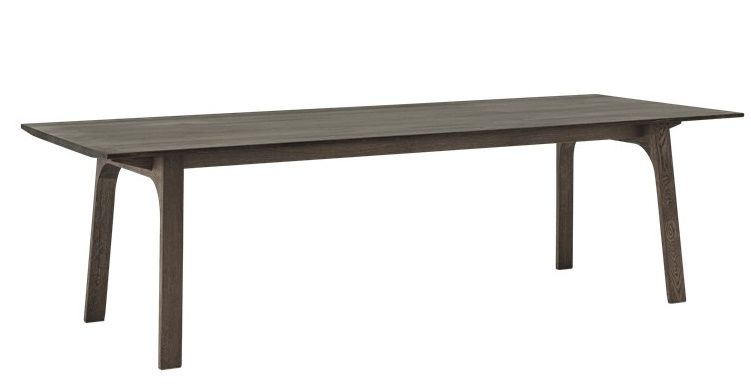 Muuto Earnest Esstisch ausziehbar in dunklem Holz, minimalistisches Design für Esszimmer und Küche.