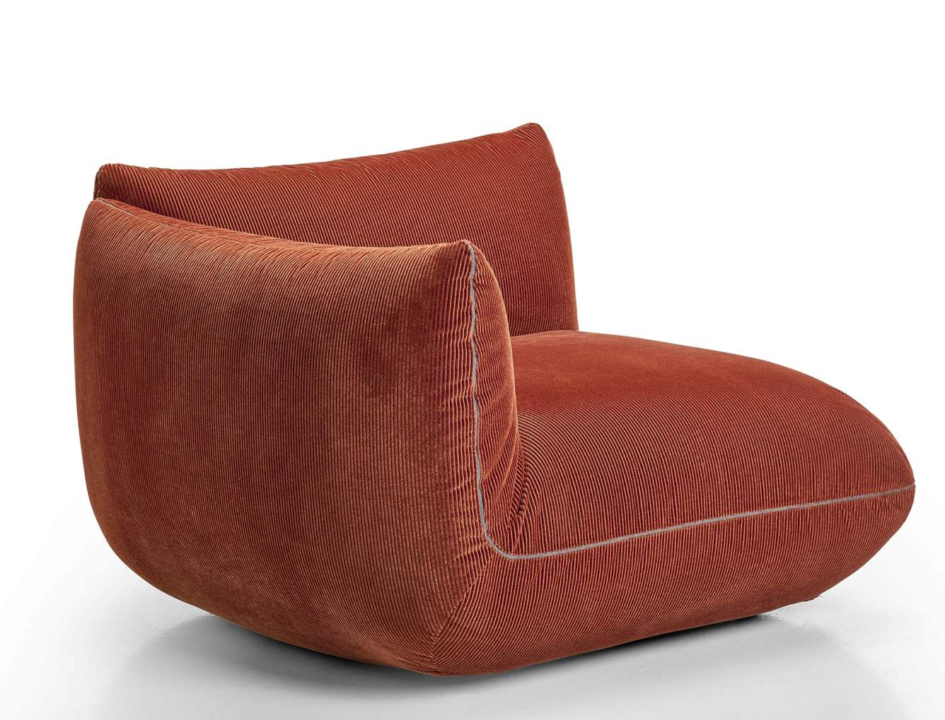 Jalis 21 Modulsofa mit Armlehne von Cor, Cordstoff in Rostrot, modernes Wohnzimmermöbel.