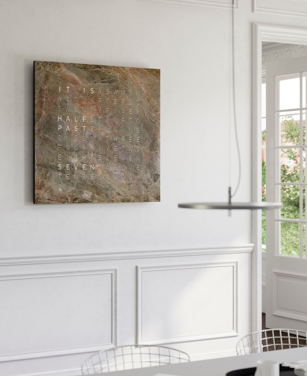Earth 90 Creator's Edition wandklok / Tijdsobject Duits QLOCKTWO