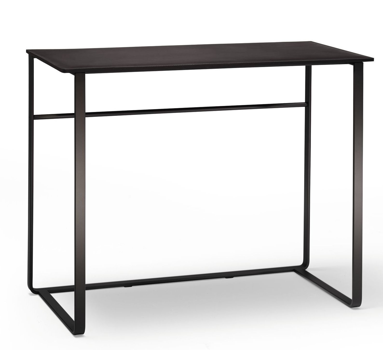 Schwarze 810 Yuuto Konsole von Walter Knoll: Moderner Konsolentisch mit minimalistischem Design und dunkler Tischplatte.