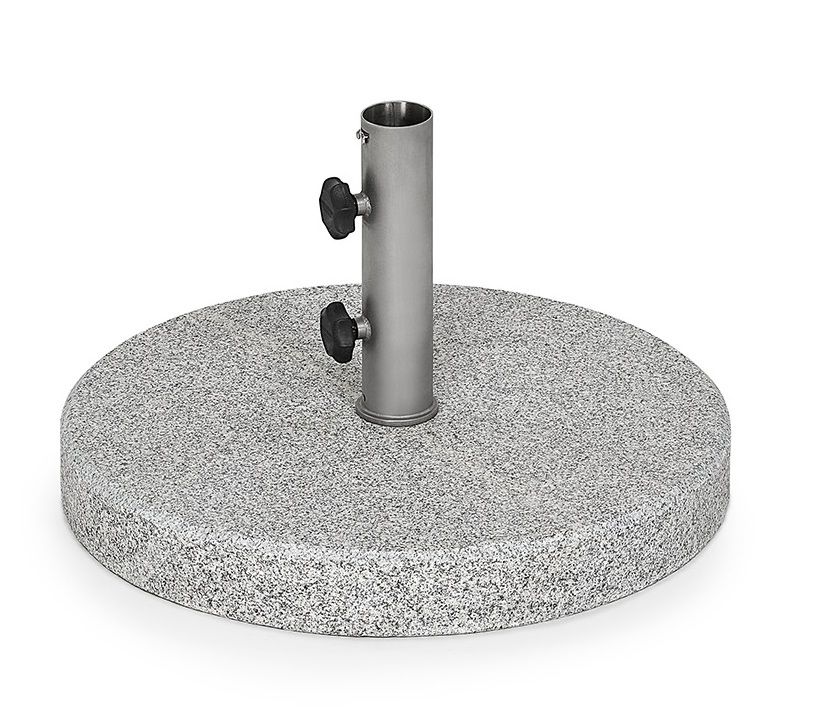 Basisplaat van grijs/wit graniet, rond, Ø 70 cm, voor de Weishäupl-parasol