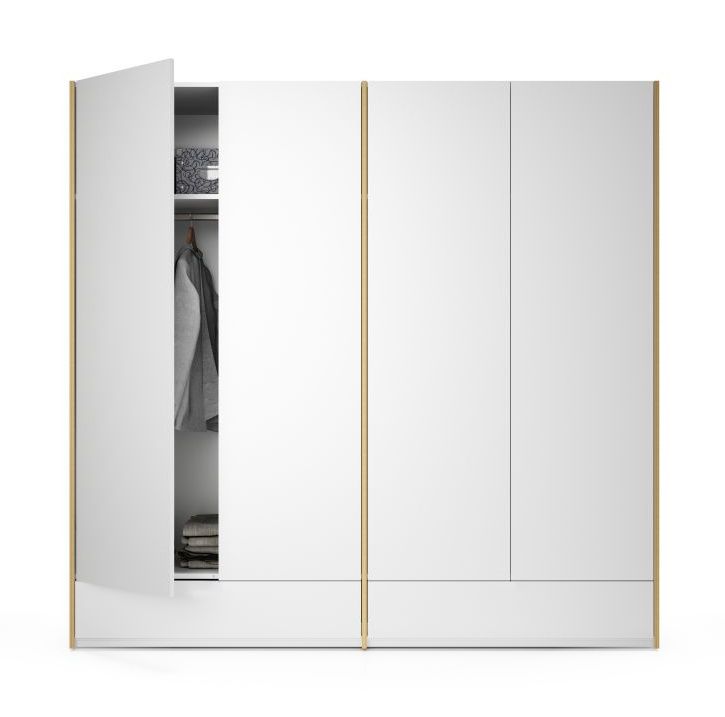 MODULAR PLUS Schrank von Müller Möbelwerkstätten mit weißen Türen und zwei Schubkästen.