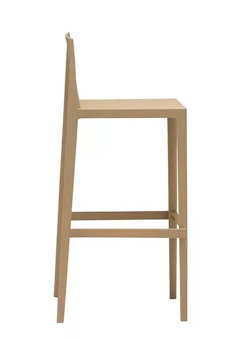 Sail BQ1250 Barhocker von Andreu World, minimalistisches Design, beige, Seitenansicht, ideal für moderne Bars.
