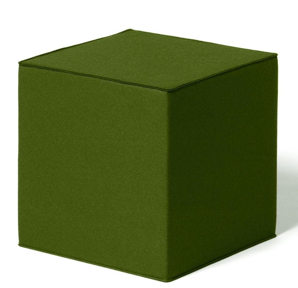 Quart Sitzmöbel von HEY-SIGN by BWF Group, grüner Sitzwürfel aus Filz, moderner Hocker.