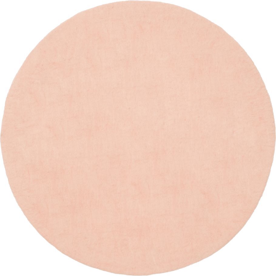 Runder, rosa Filzteppich (Merle) von myfelt, Durchmesser 160 cm. Gemütlicher Teppich für Wohnzimmer.