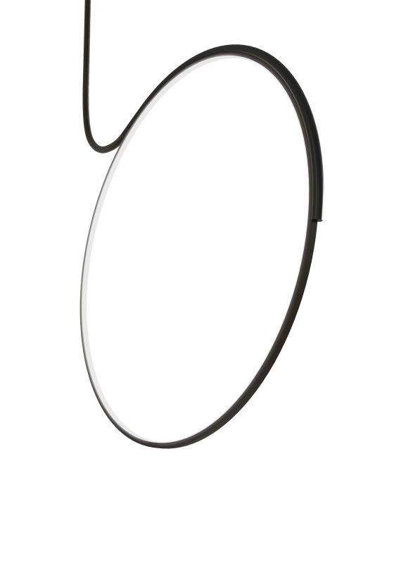 Poise Deckenleuchte von Kdln: Moderne LED-Hängeleuchte in Ringform, schwarz, für stilvolle Innenraumbeleuchtung.