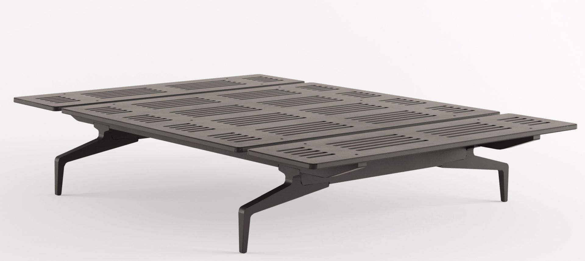 Legnoletto Bett von Alias: Modernes Design Bettgestell aus Metall mit Lattenrost-Optik.