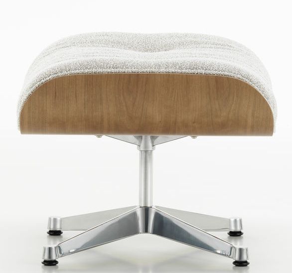 Eames Lounge Chair & Ottoman fauteuil VOORKEURSCOMBINATIE Nubia, cream sand, gepolijst, kersenhout