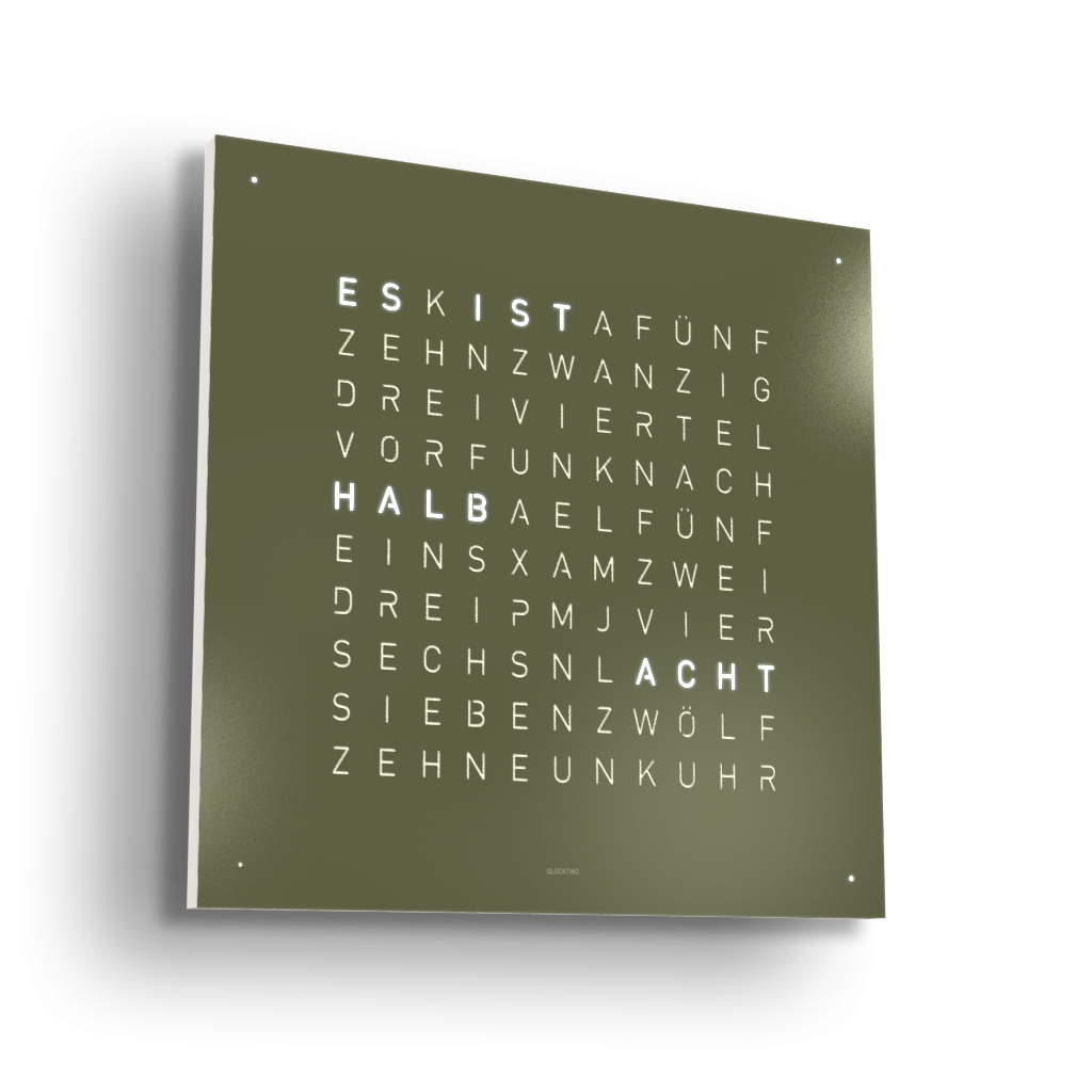 Earth 45 Steel Series Wandklok / Tijdsobject Duits QLOCKTWO