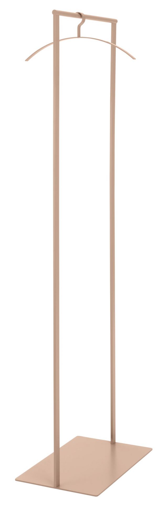 Schönbuch Slim Garderobenständer in Beige: Minimalistischer Kleiderständer mit integriertem Bügel für Jacken und Mäntel.