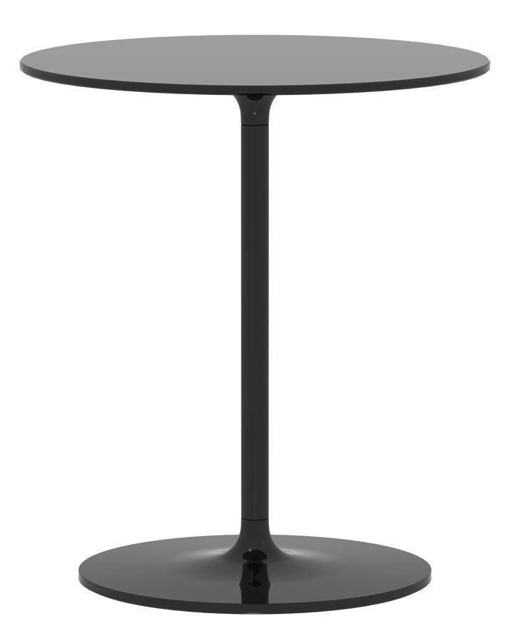 Schwarzer Poppy Beistelltisch von Rexite, runder Tisch mit zentralem Fuß, modernes Design für Wohnzimmer.