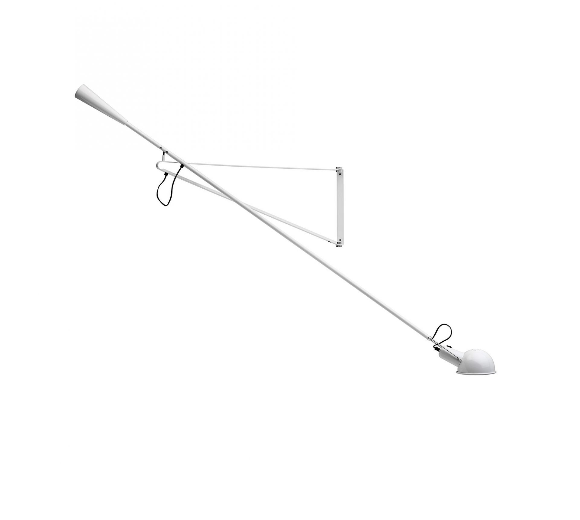 Weiße Flos Wandleuchte 265 mit verstellbarem Arm und Lampenschirm, moderne Innenbeleuchtung.