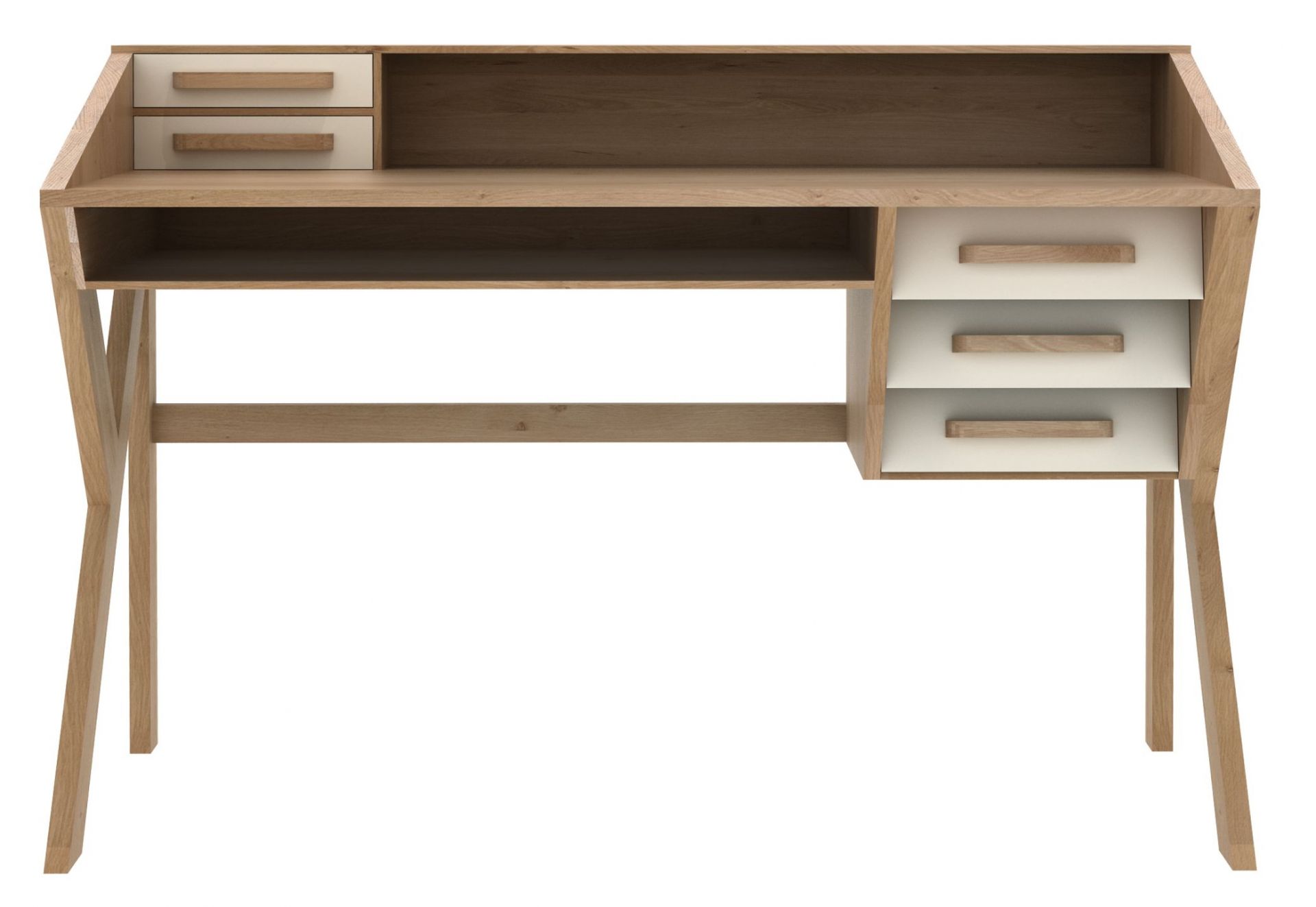 Origami-bureau eikenhout Ethnicraft crème
