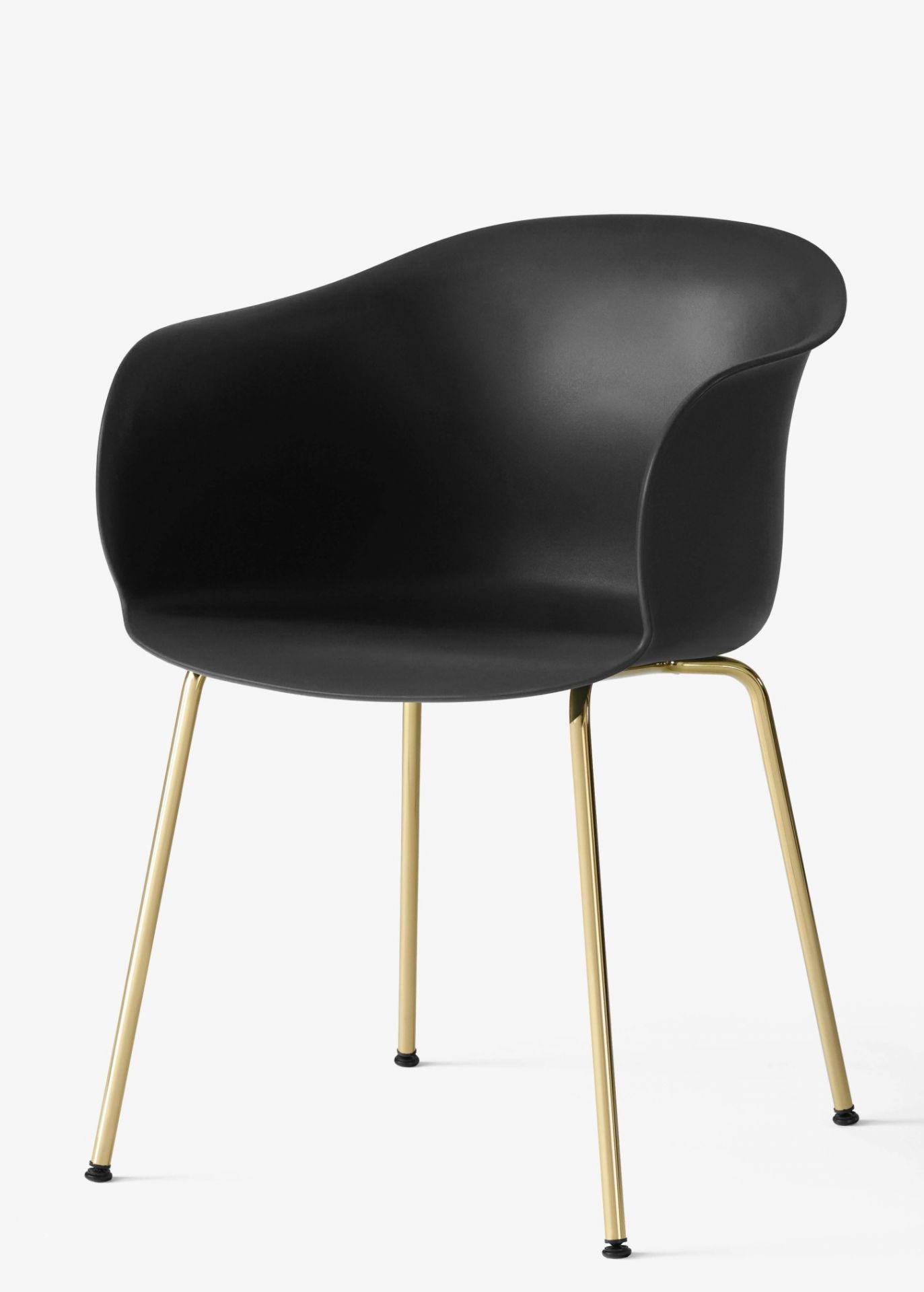 Eleganter schwarzer Elefy Lounge Chair von AndTradition mit goldenem Metallgestell und minimalistischem Design.