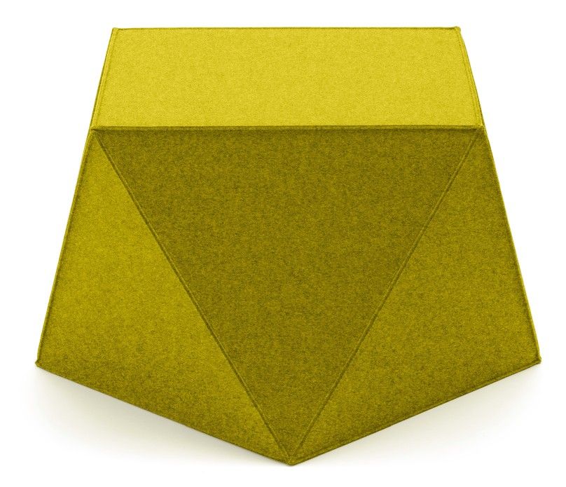 Grüner Diamond Hocker von HEY-SIGN by BWF Group, moderner Filzhocker für Wohnzimmer und Büro.