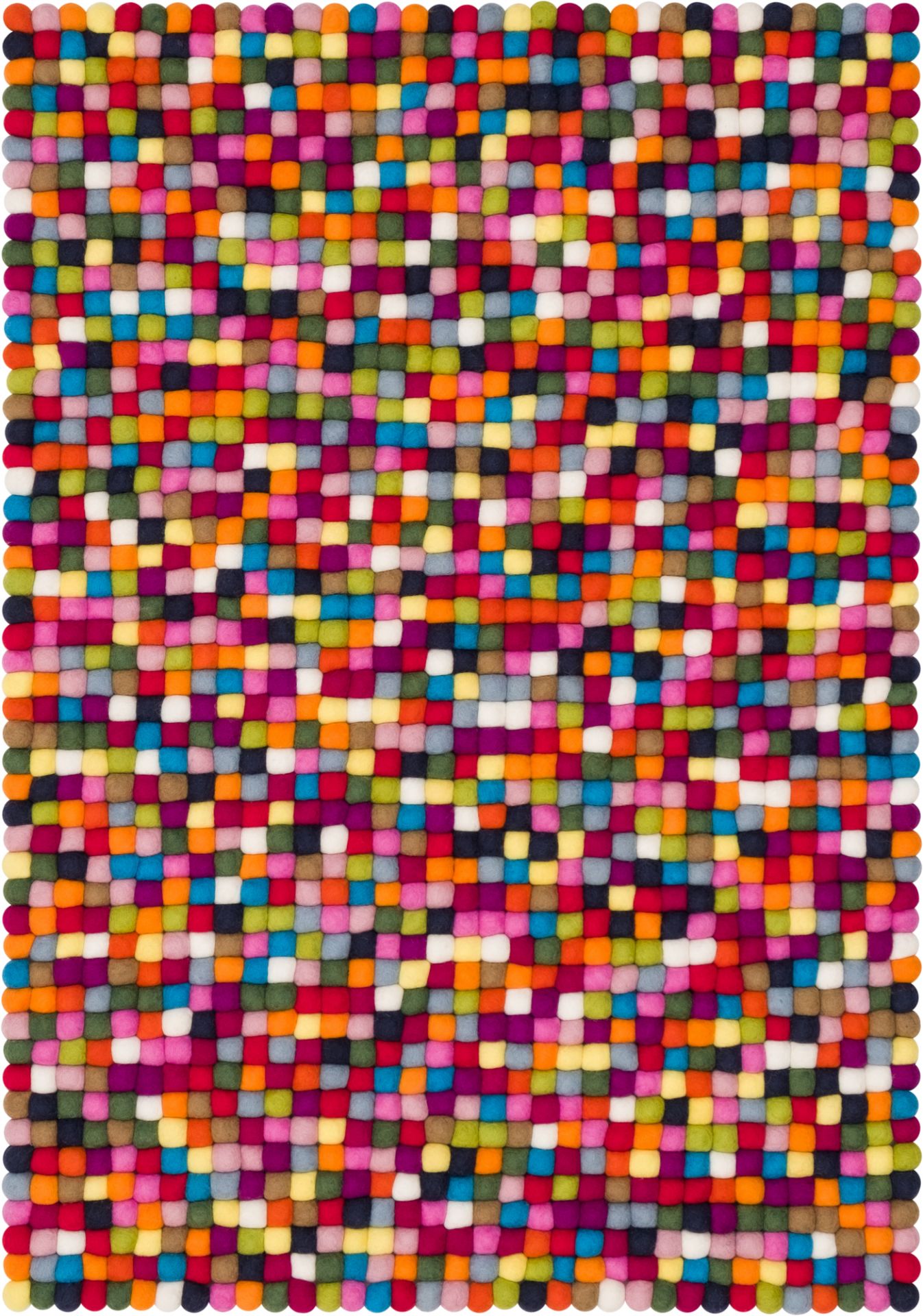 Myfelt Filzkugel Teppich 120x170 cm: Bunter Teppich aus vielen kleinen Filzkugeln.