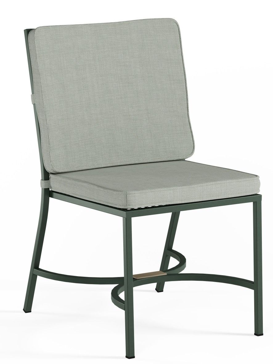Collier C/1250 Outdoor Stuhl mit grauem Sitz- und Rückenkissen für Garten und Terrasse.