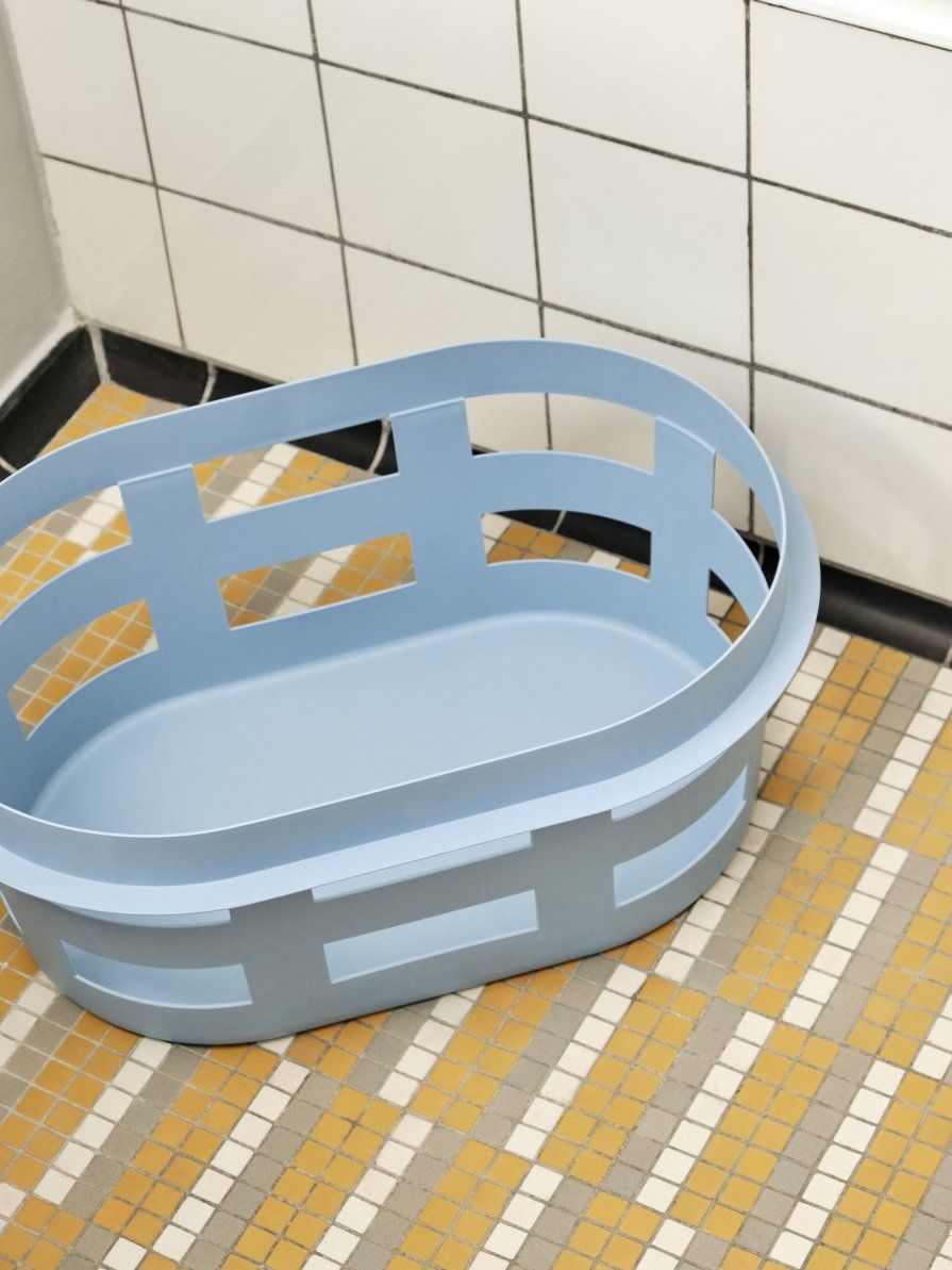 Waskorf S RECYCLED Hay Soft blauw