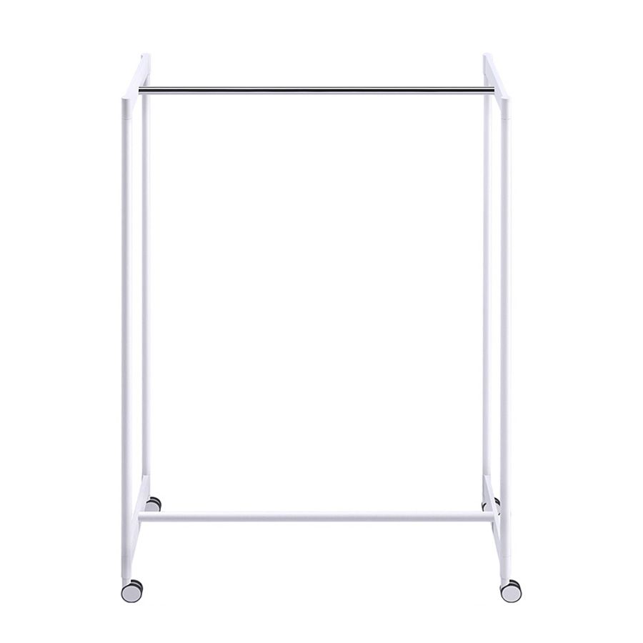 Weißer Meeting Kleiderbügelständer von Rexite mit Rollen, ideal für Büro und Konferenzräume.