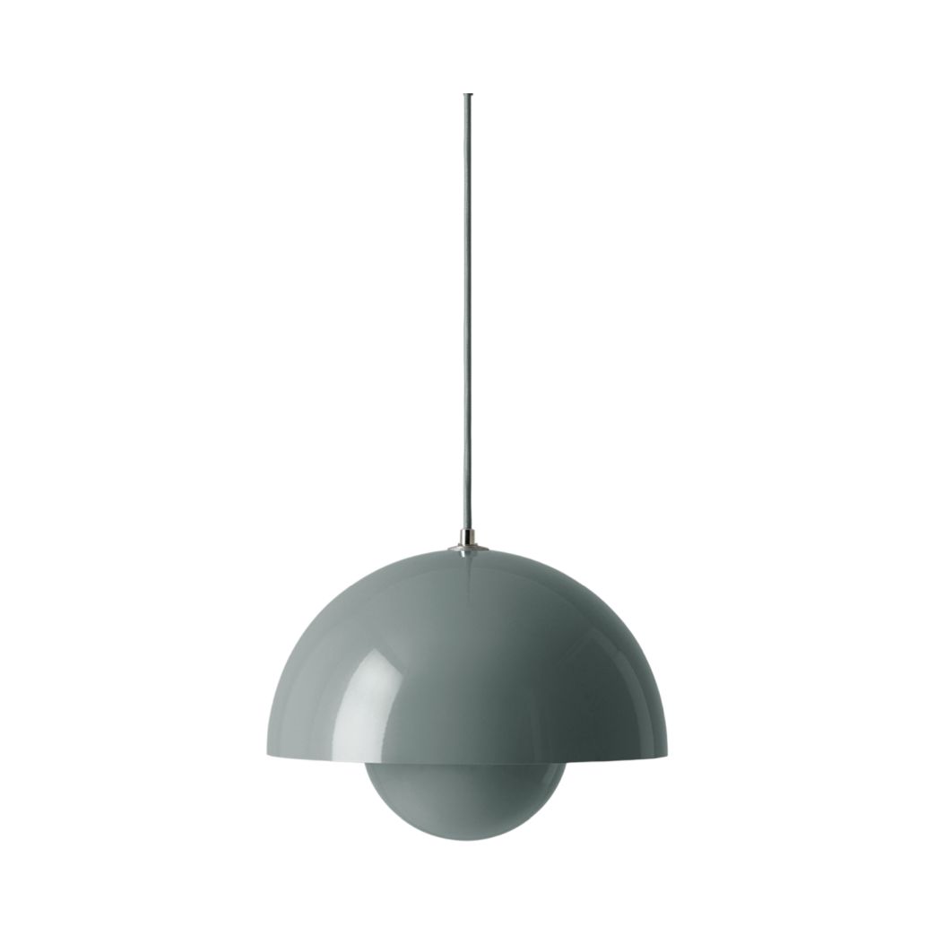Graue Flowerpot Pendelleuchte von AndTradition, modernes Design für Wohnzimmer und Esszimmer, Hängelampe.
