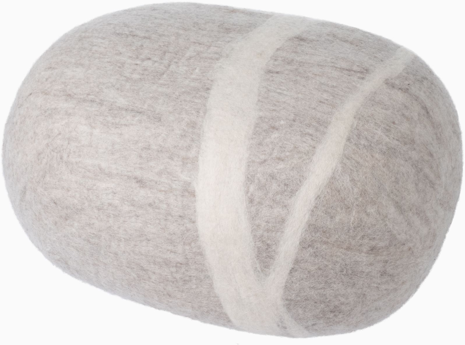 Grauer Filz Kiesel Hocker Béla von myfelt, XL Sitzhocker aus Wolle.