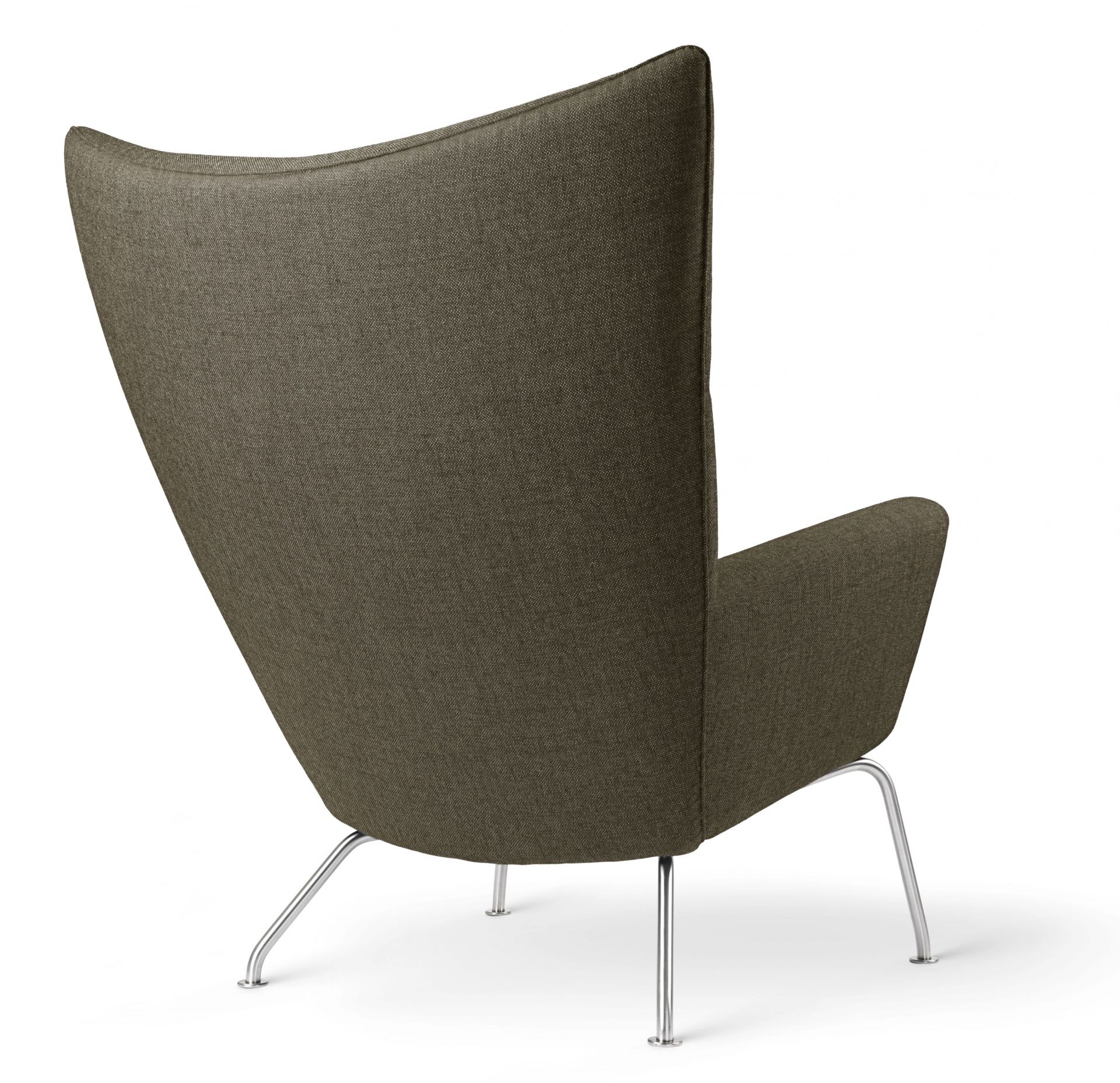 Ansicht von hinten: CH445 Wing Chair von Carl Hansen, Design Sessel mit Stoffbezug.
